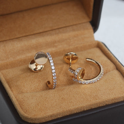 [⭐Aura ]JUSTE EARRINGS 12.75MM PINK GOLD DIAMOND