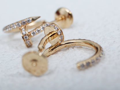 [⭐Aura ]JUSTE EARRINGS 12.75MM PINK GOLD DIAMOND