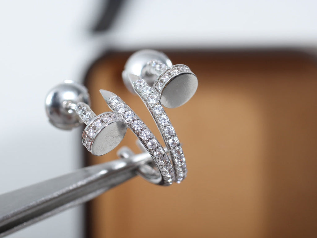 Aura JUSTE EARRINGS 12.75MM SILVER DIAMOND