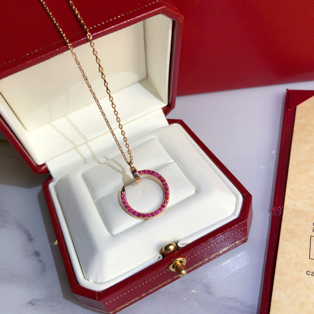 Aura JUSTE HALSKETTE GOLD ROT DIAMANTEN