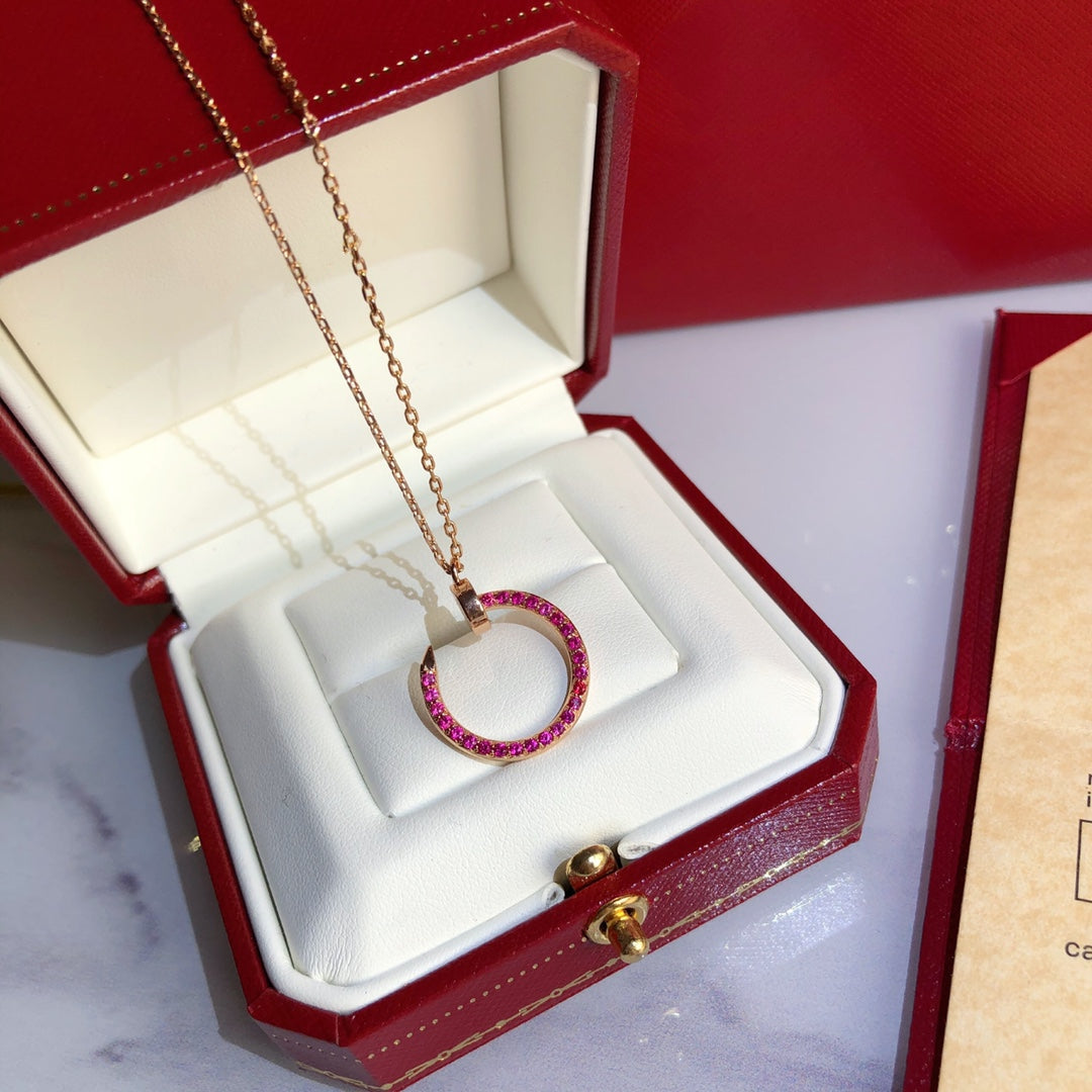 Aura JUSTE NECKLACE GOLD RED DIAMONDS