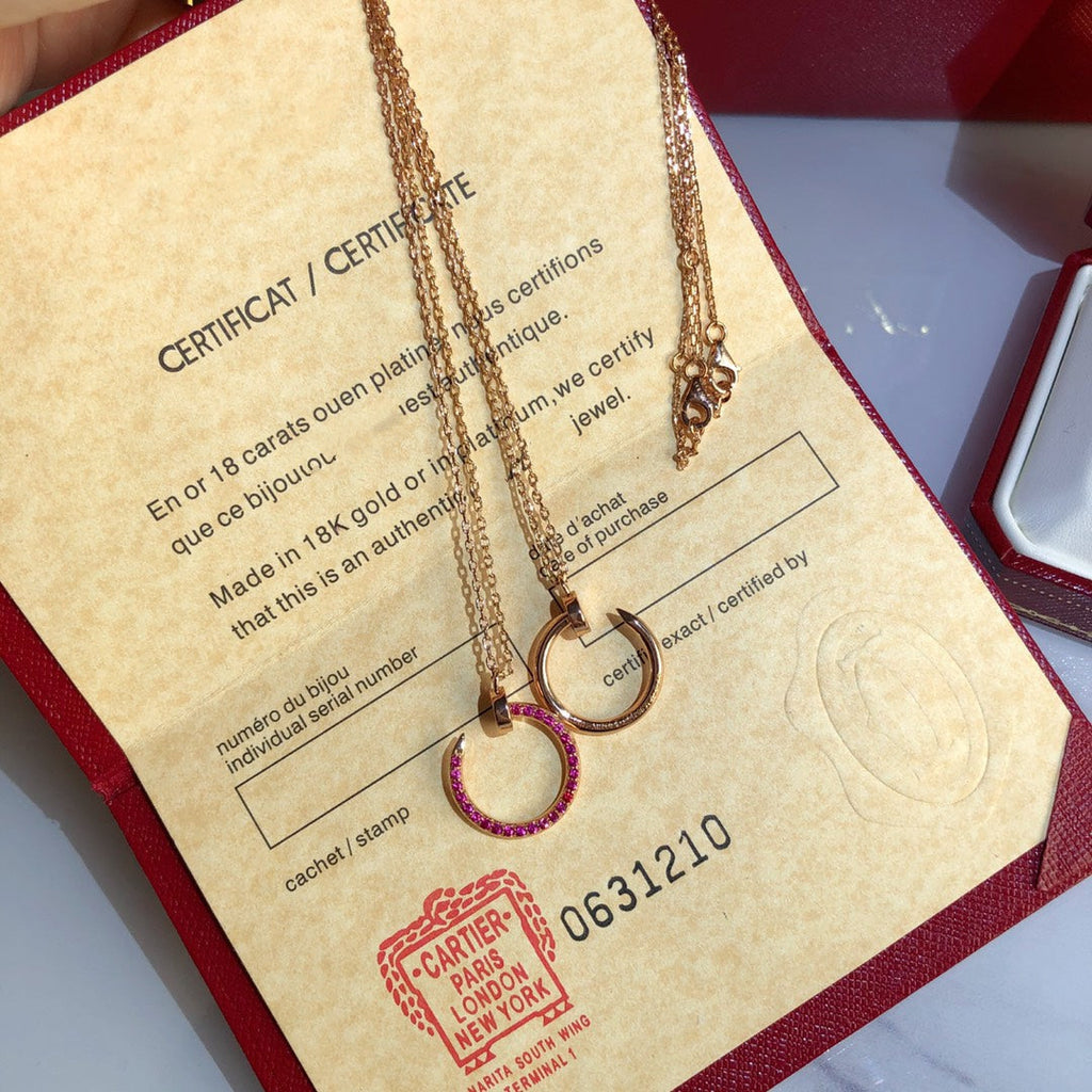 Aura JUSTE HALSKETTE GOLD ROT DIAMANTEN