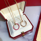 Aura JUSTE HALSKETTE GOLD ROT DIAMANTEN