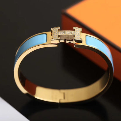 [⭐Aura ]H CLOUD BLUE BRACELET GOLD DIAMOND