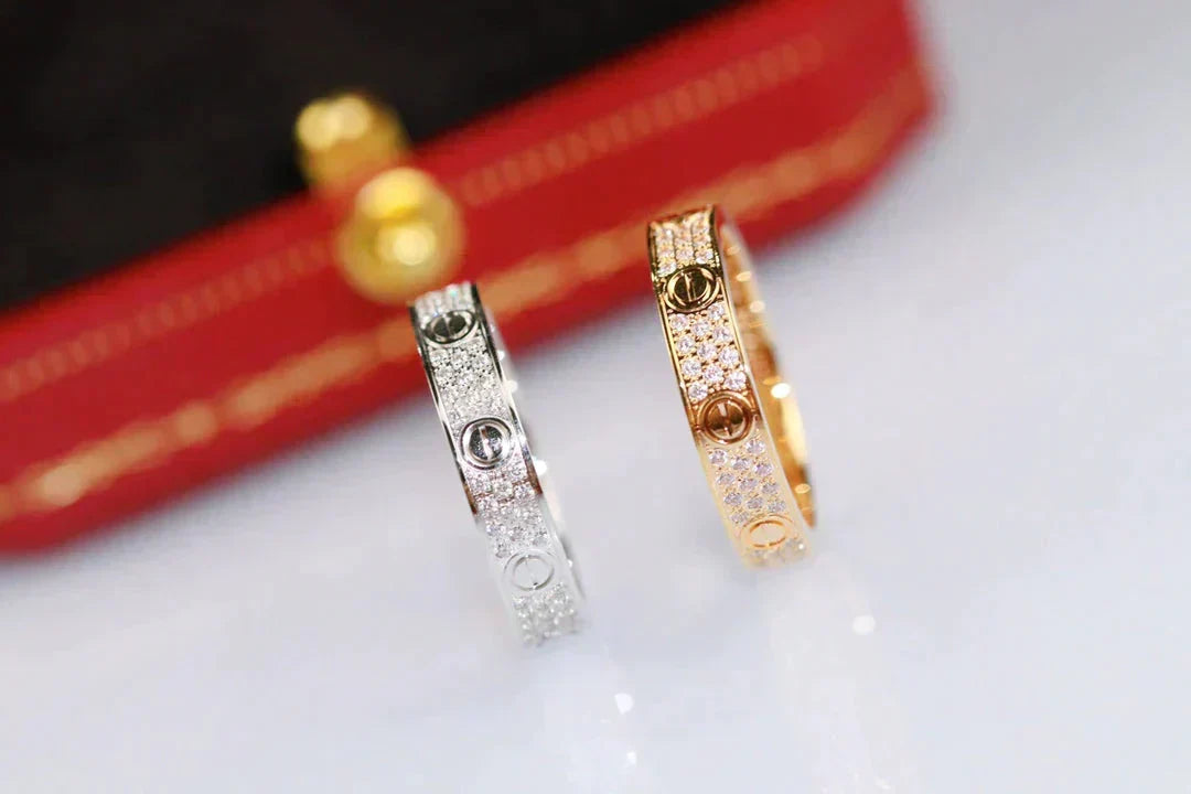 [⭐Aura ]LOVE RING 3.6MM DIAMOND PAVED