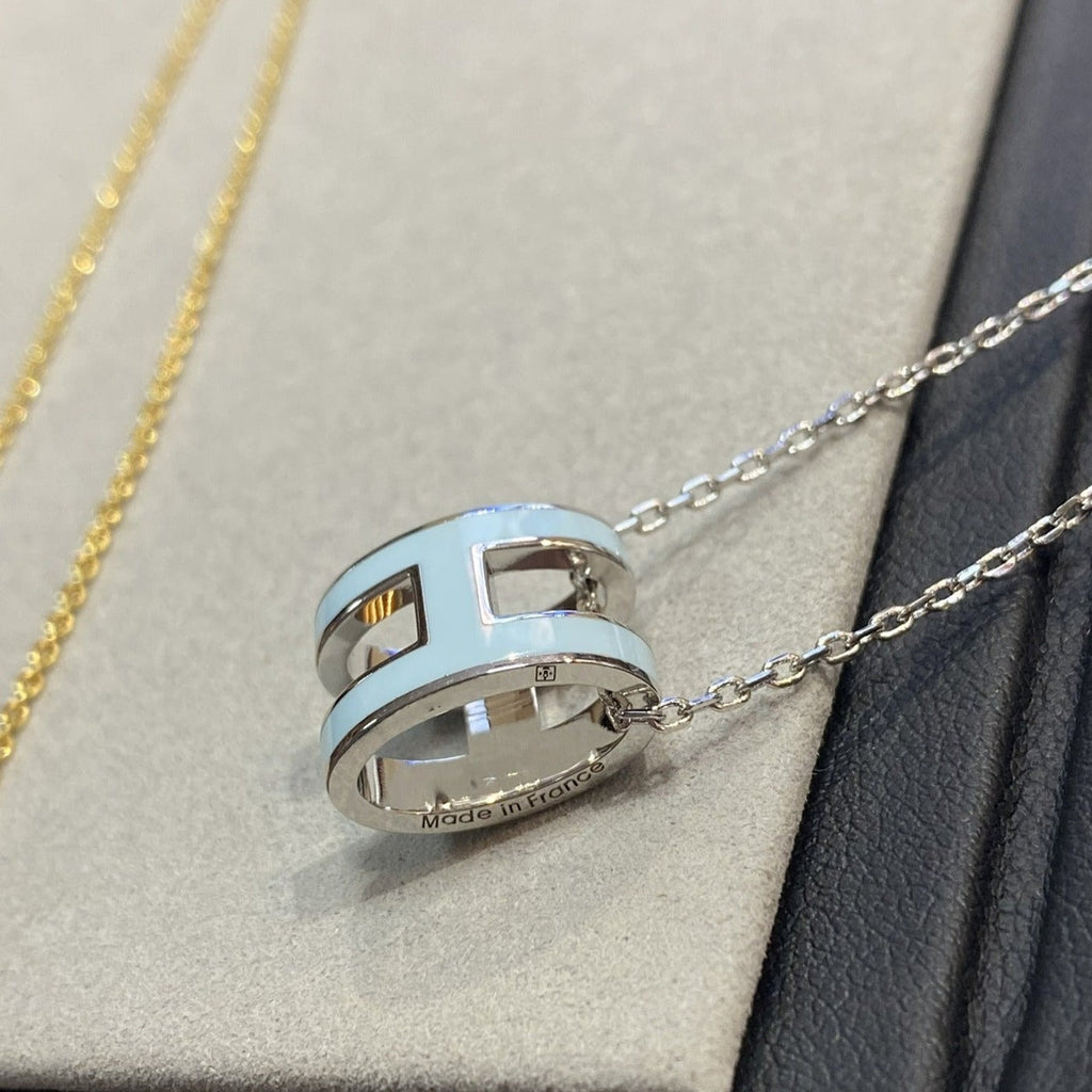 Aura POP H LIGHT BLUE NECKLACE