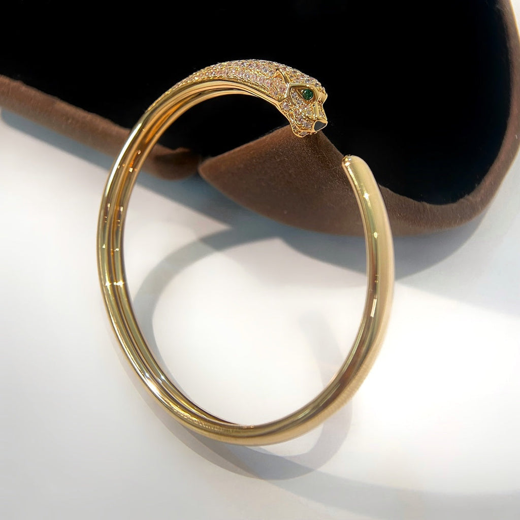 Aura PANTHERE GOLD DIAMOND OPEN BRACELET