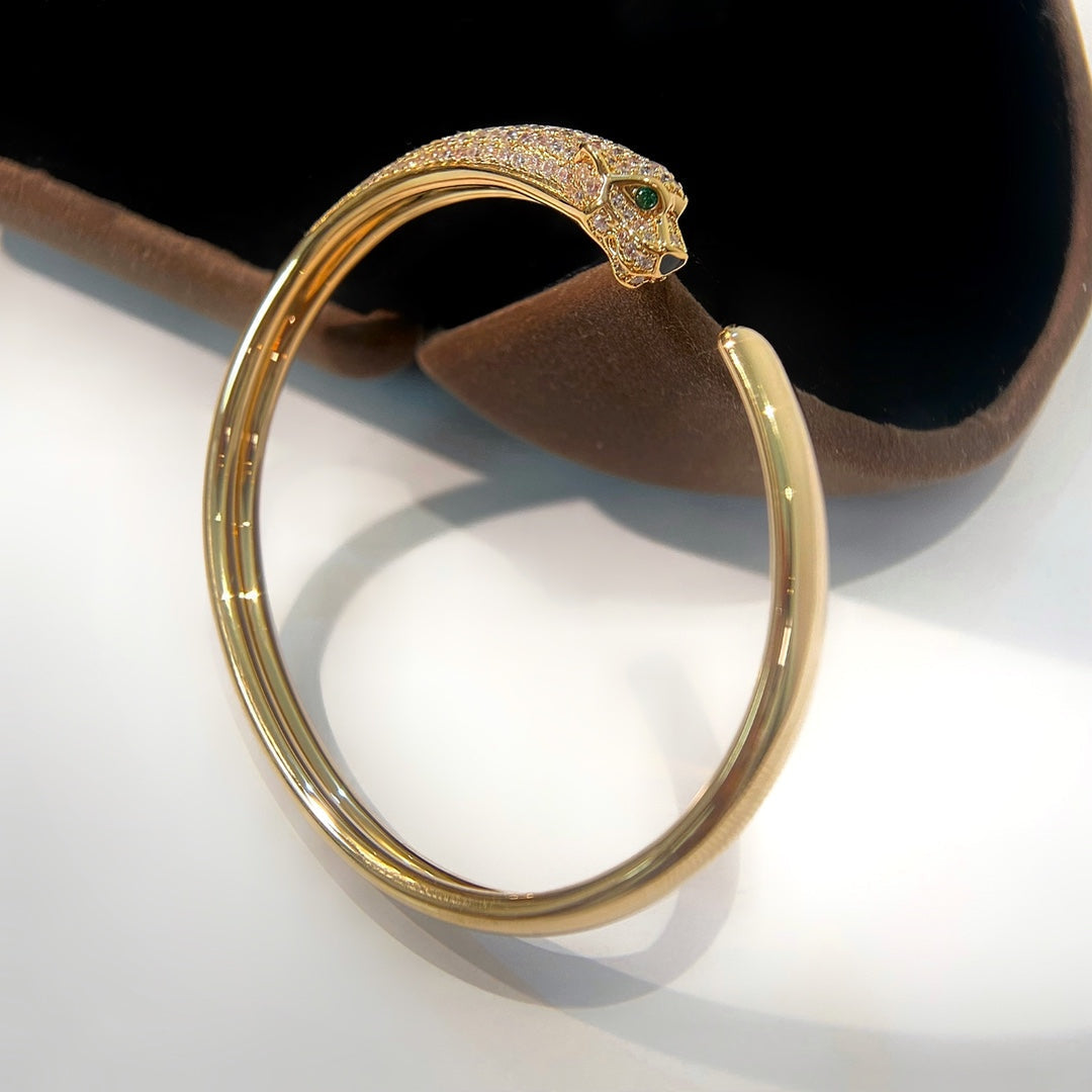 Aura PANTHERE GOLD DIAMOND OPEN BRACELET
