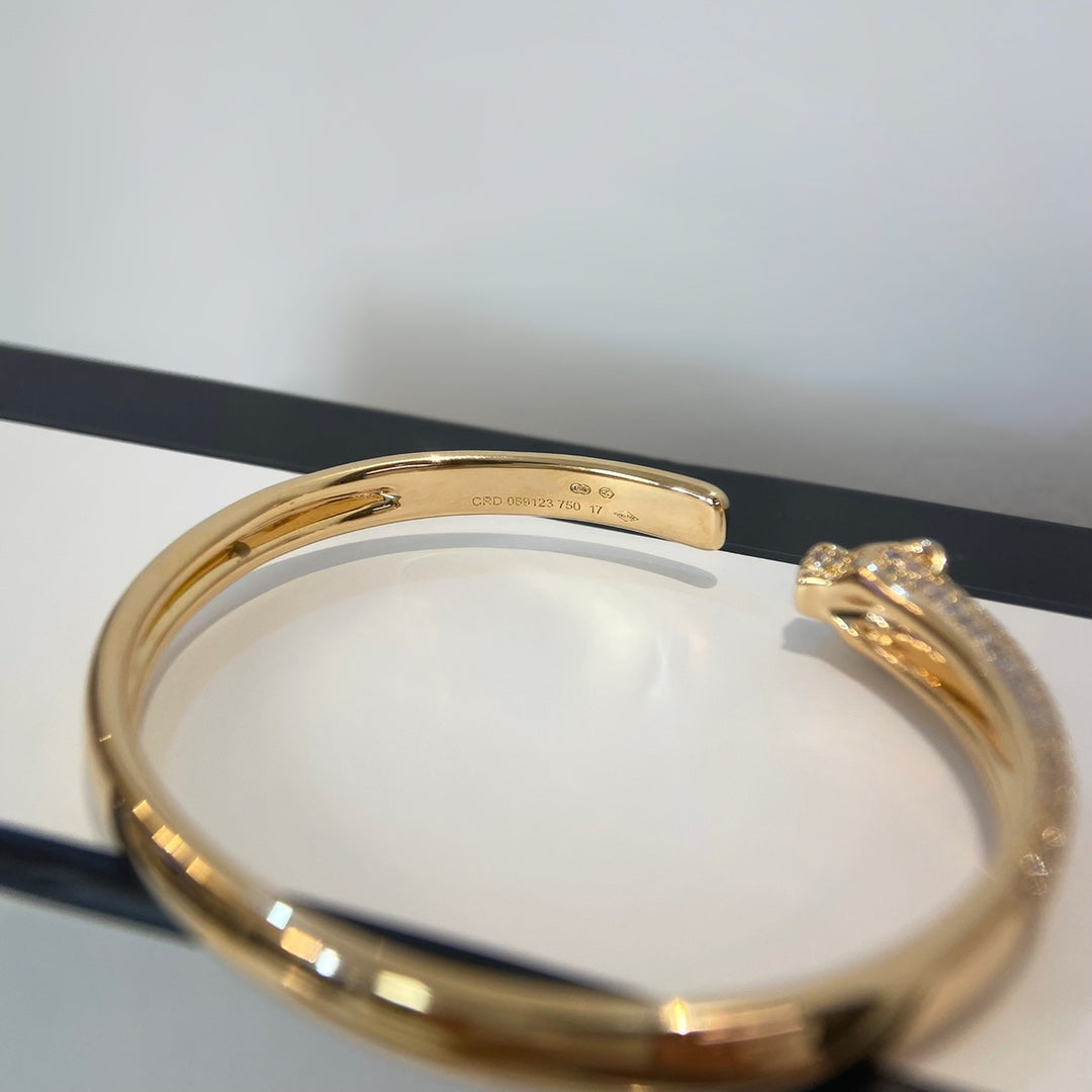Aura PANTHERE GOLD DIAMOND OPEN BRACELET