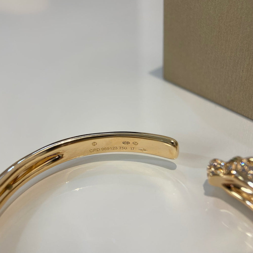 Aura PANTHERE GOLD DIAMOND OPEN BRACELET