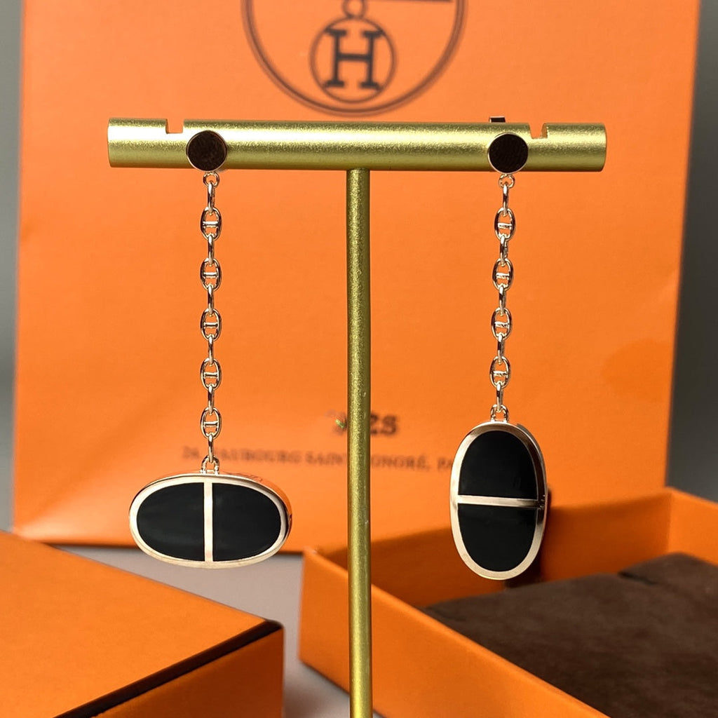 Aura CHAINE VERSO BLACK CERAMIC EARRINGS