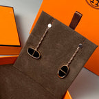 Aura CHAINE VERSO BLACK CERAMIC EARRINGS