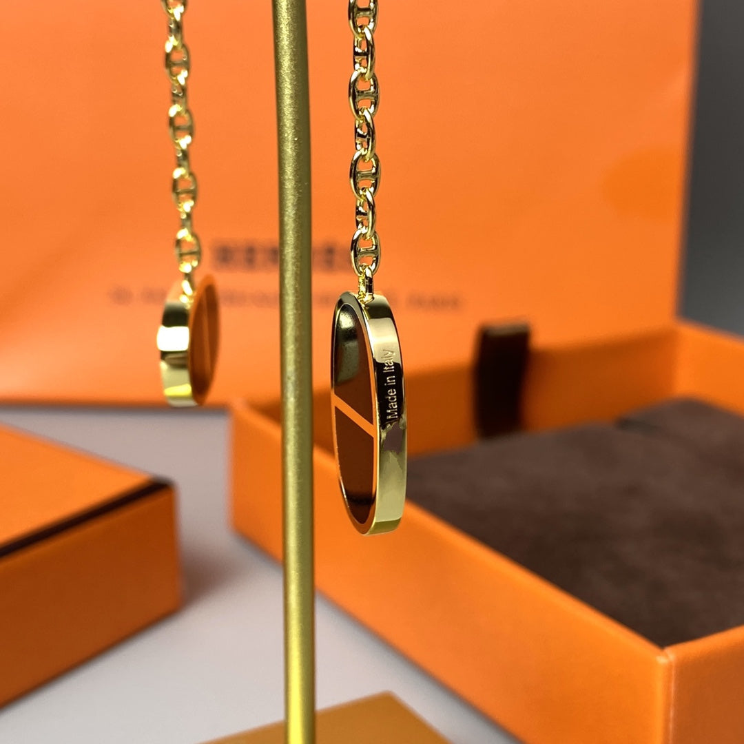 Aura CHAINE VERSO BLACK CERAMIC EARRINGS