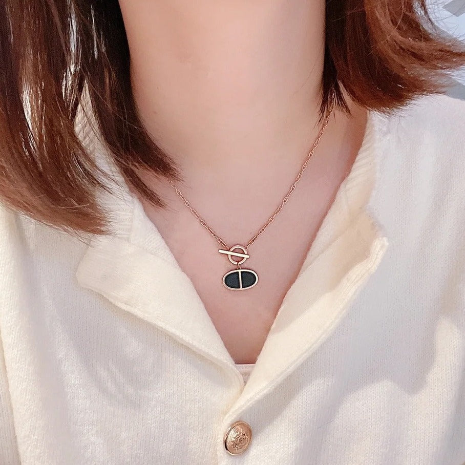 Aura CHAINE VERSO BLACK CERAMIC NECKLACE