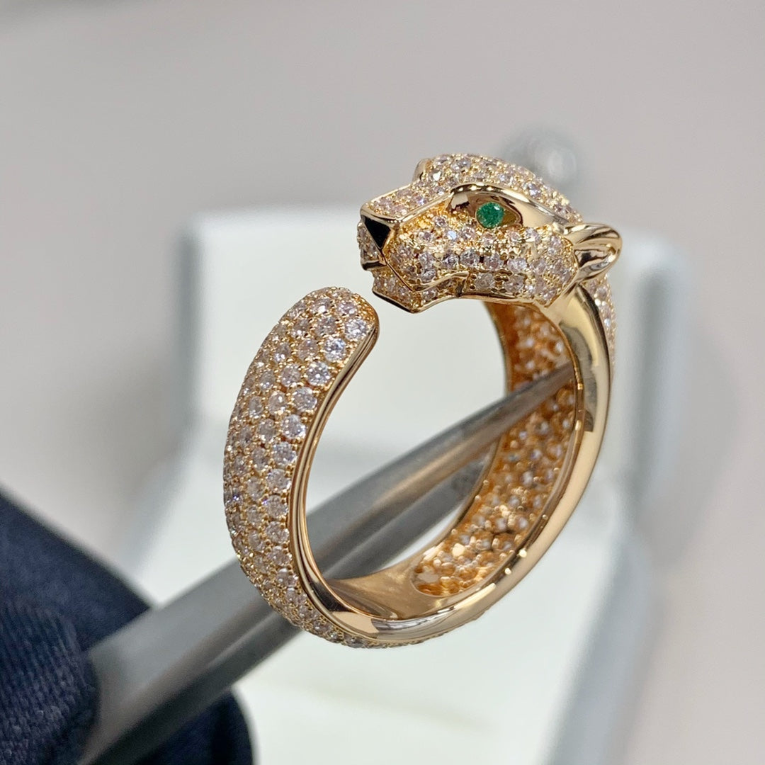 [⭐Aura ]PANTHERE PINK GOLD DIAMOND RING