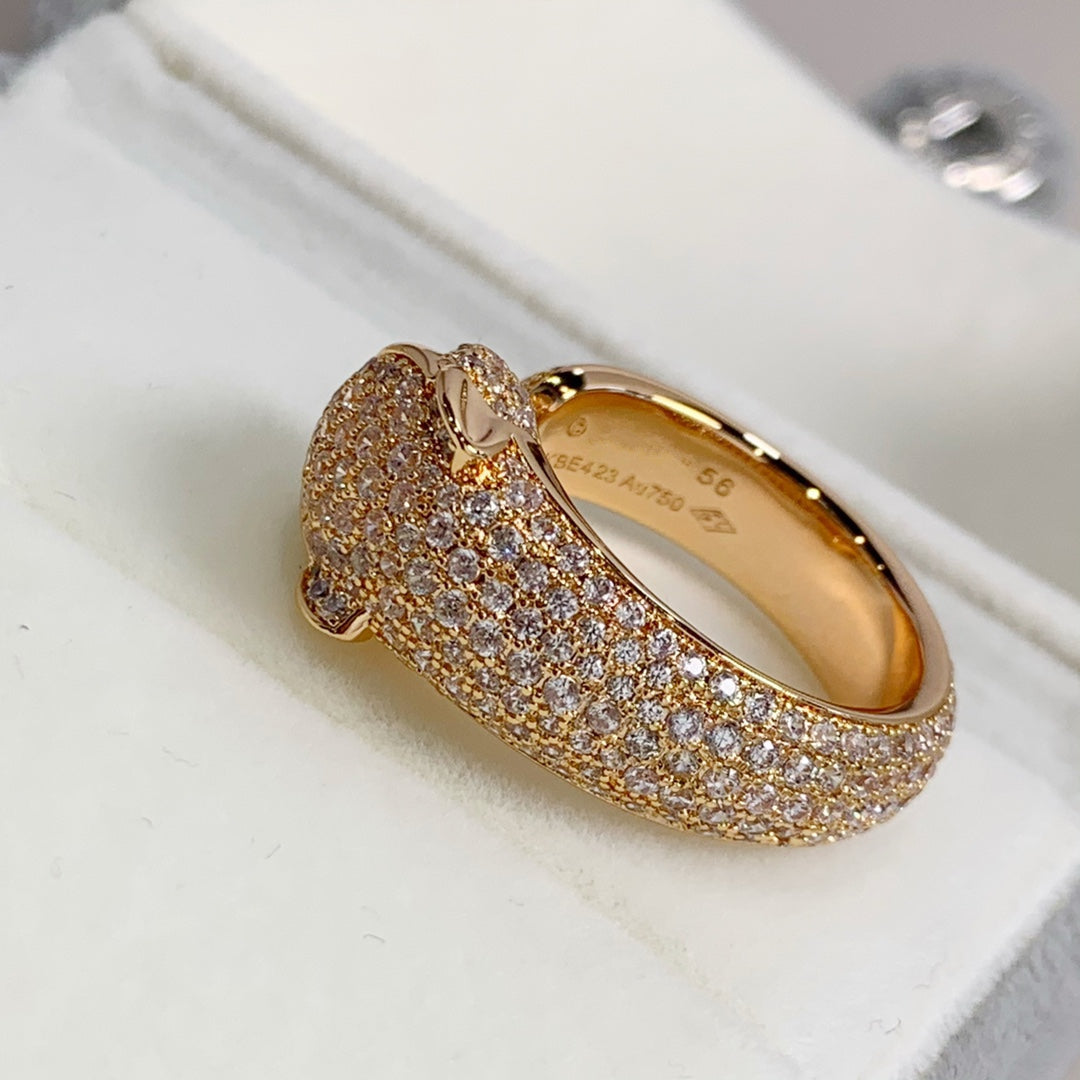 [⭐Aura ]PANTHERE PINK GOLD DIAMOND RING