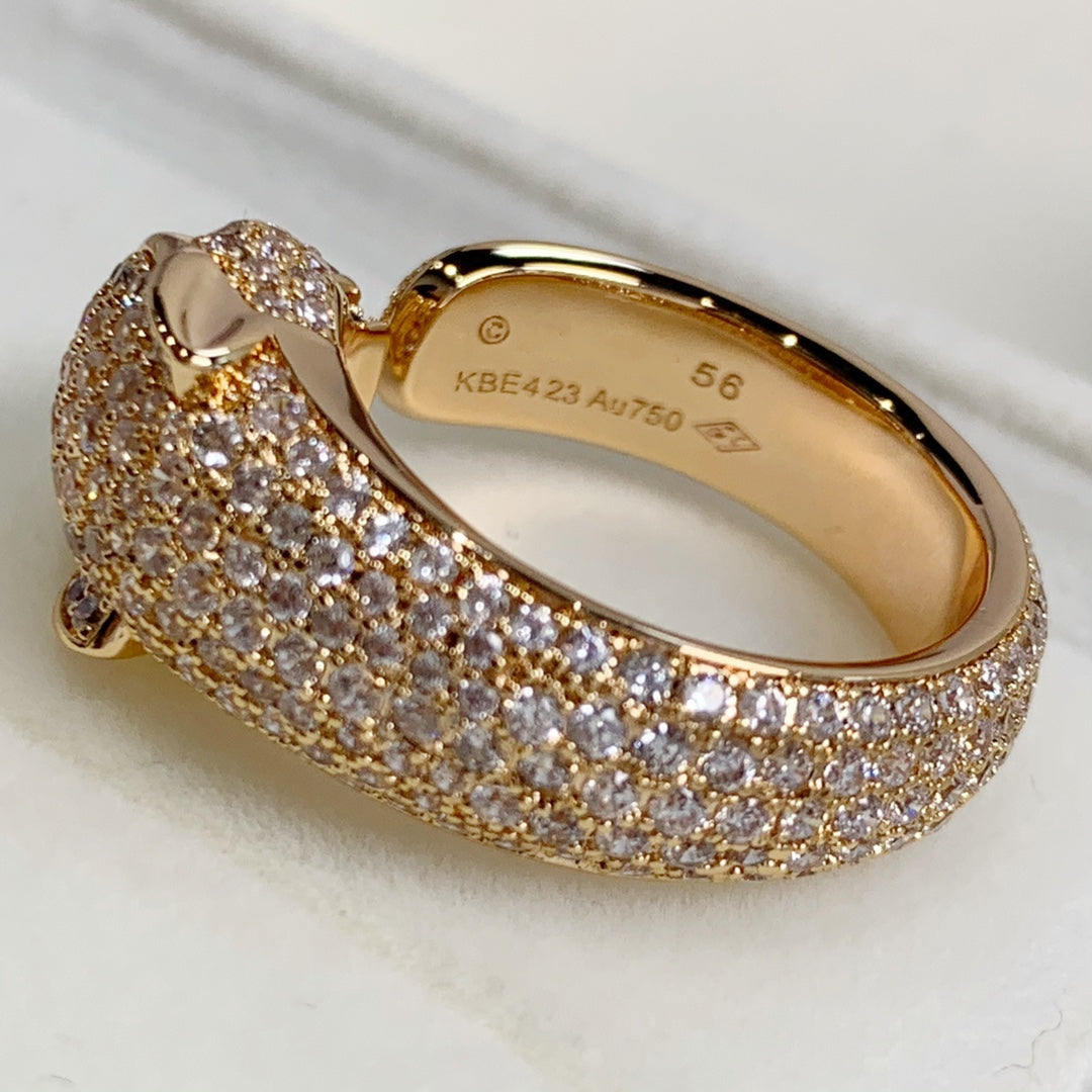 [⭐Aura ]PANTHERE PINK GOLD DIAMOND RING
