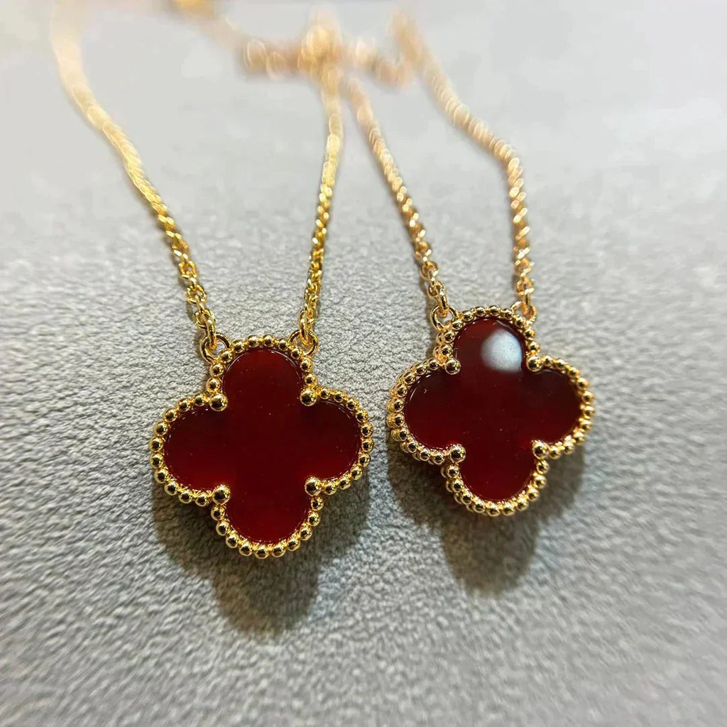 Aura CLOVER 15MM KARNEOL EINZELBLUMEN-HALSKEtte