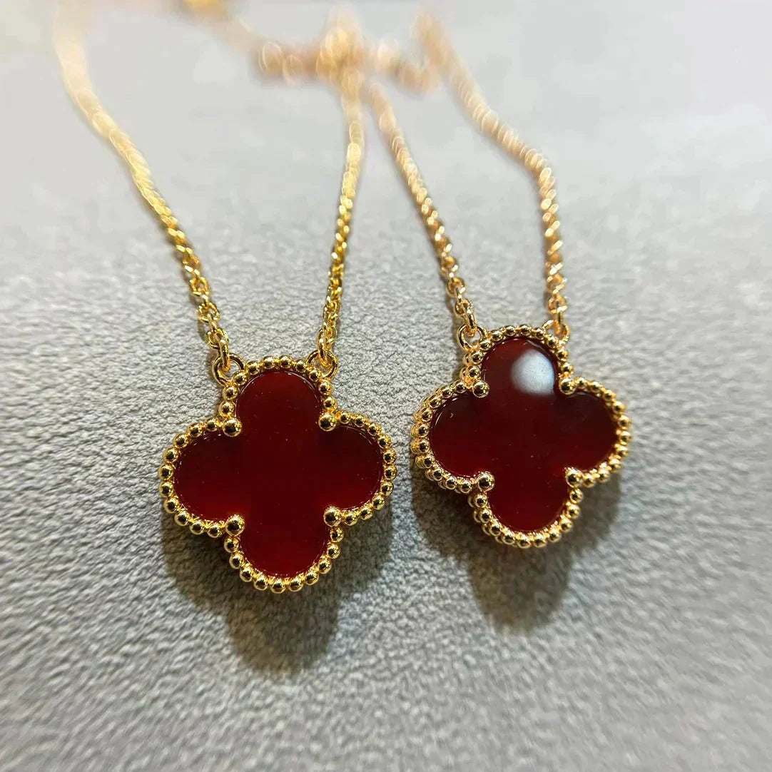 Aura CLOVER 15MM KARNEOL EINZELBLUMEN-HALSKEtte