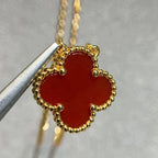 Aura CLOVER 15MM KARNEOL EINZELBLUMEN-HALSKEtte