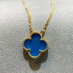 Aura CLOVER 15MM BLUE AGATE NECKLACE