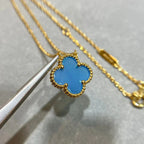 Aura CLOVER 15MM BLUE AGATE NECKLACE