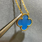 Aura CLOVER 15MM BLUE AGATE NECKLACE