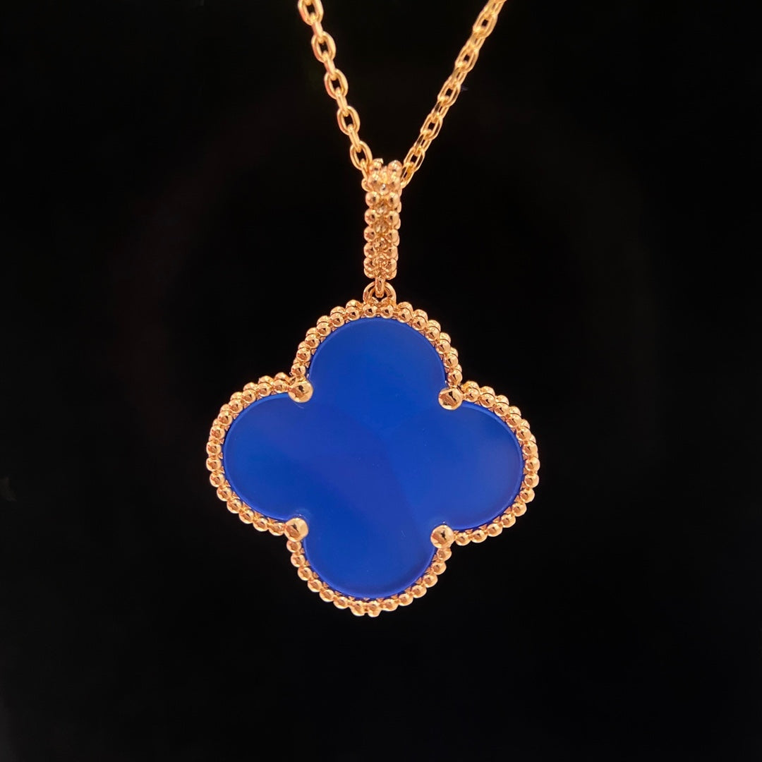 Aura CLOVER 25MM NECKLACE TURQUOISE ROSE GOLD