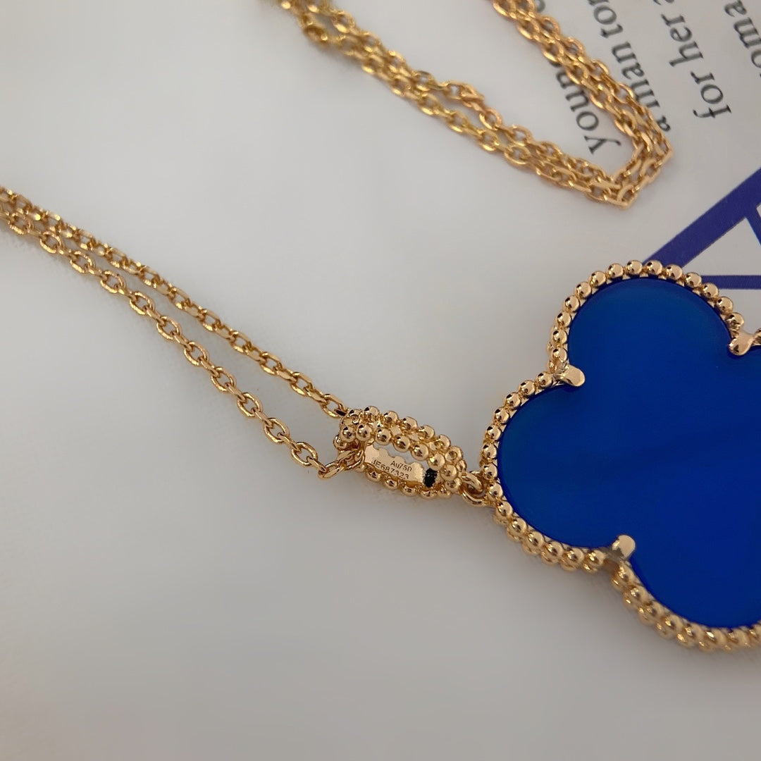 Aura CLOVER 25MM NECKLACE TURQUOISE ROSE GOLD