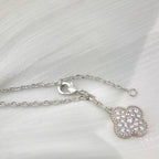 Aura Kleeblatt 5 Motive Silber Diamanten Halskette