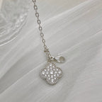 Aura Kleeblatt 5 Motive Silber Diamanten Halskette