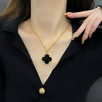 Aura CLOVER 25MM HALSKETTE GOLD ONYX