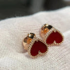 Aura HEART CARNELIAN STUD EARRINGS