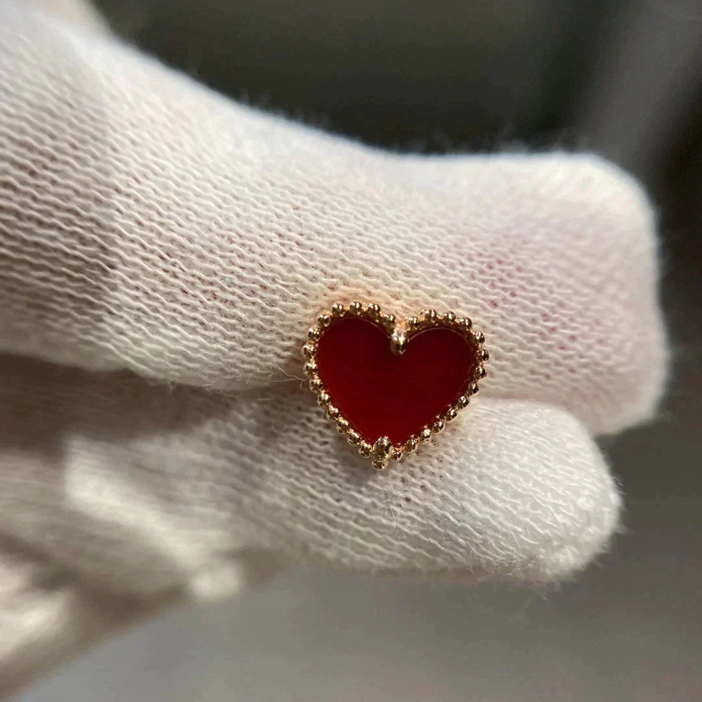Aura HEART CARNELIAN STUD EARRINGS