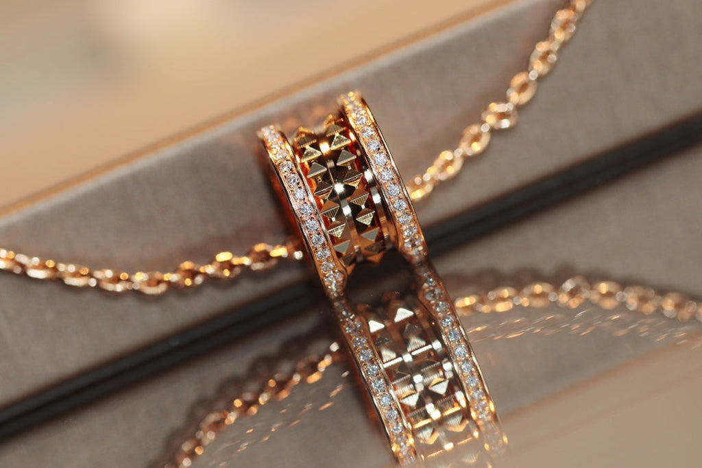[⭐DORISW]ZERO 1 ROCK PEDANT PINK GOLD NECKLACE