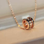 [⭐DORISW]ZERO 1 ROCK PEDANT PINK GOLD BLACK NECKLACE