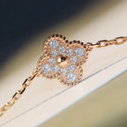 Aura CLOVER 20 MOTIVE DUNKEL PERLMUTT DIAMANT HALSKETTE