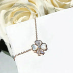 Aura CLOVER MOP DIAMOND ROSÉGOLD-HALSKETTE
