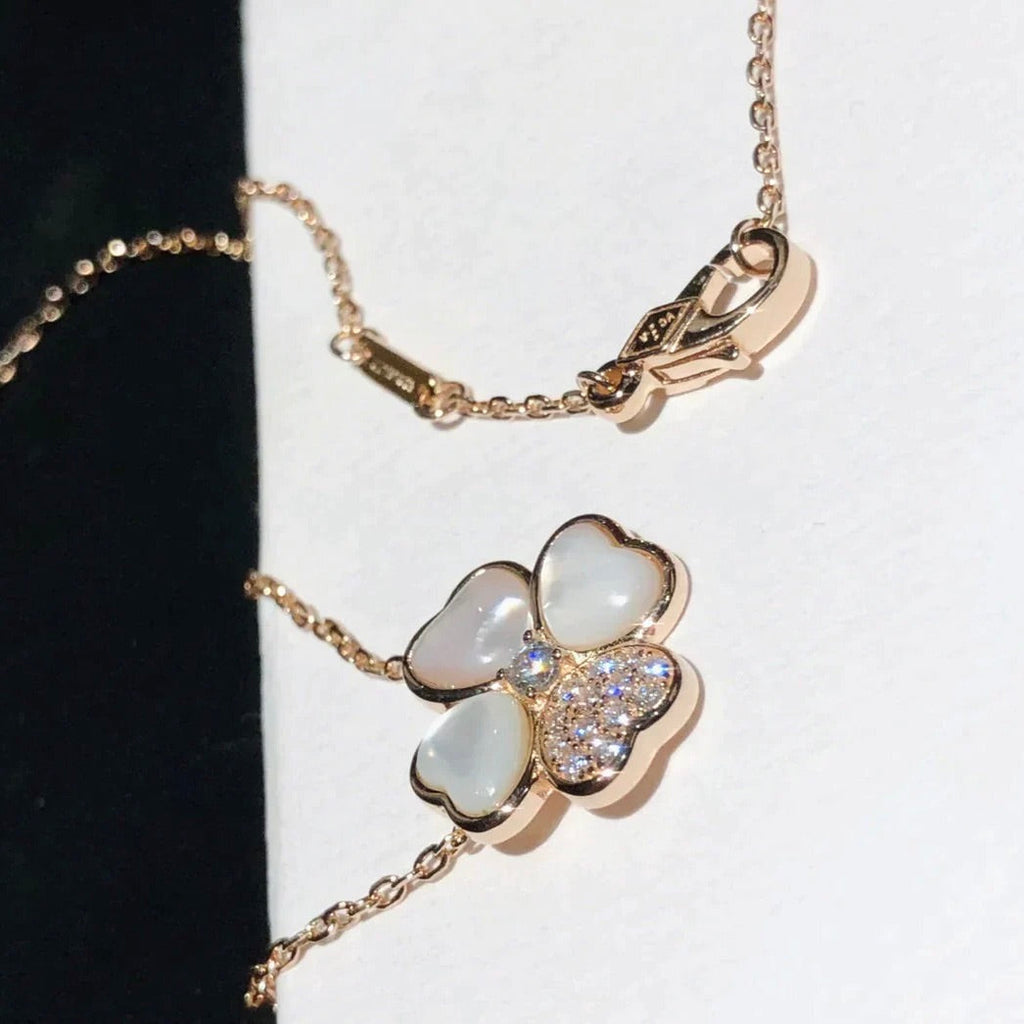 Aura CLOVER MOP DIAMOND ROSÉGOLD-HALSKETTE