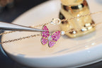 Aura BUTTERFLY RED DIAMOND ROSÉGOLD-HALSKETTE