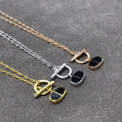 [⭐Aura ]CHAINE VERSO BLACK CERAMIC  NECKLACE