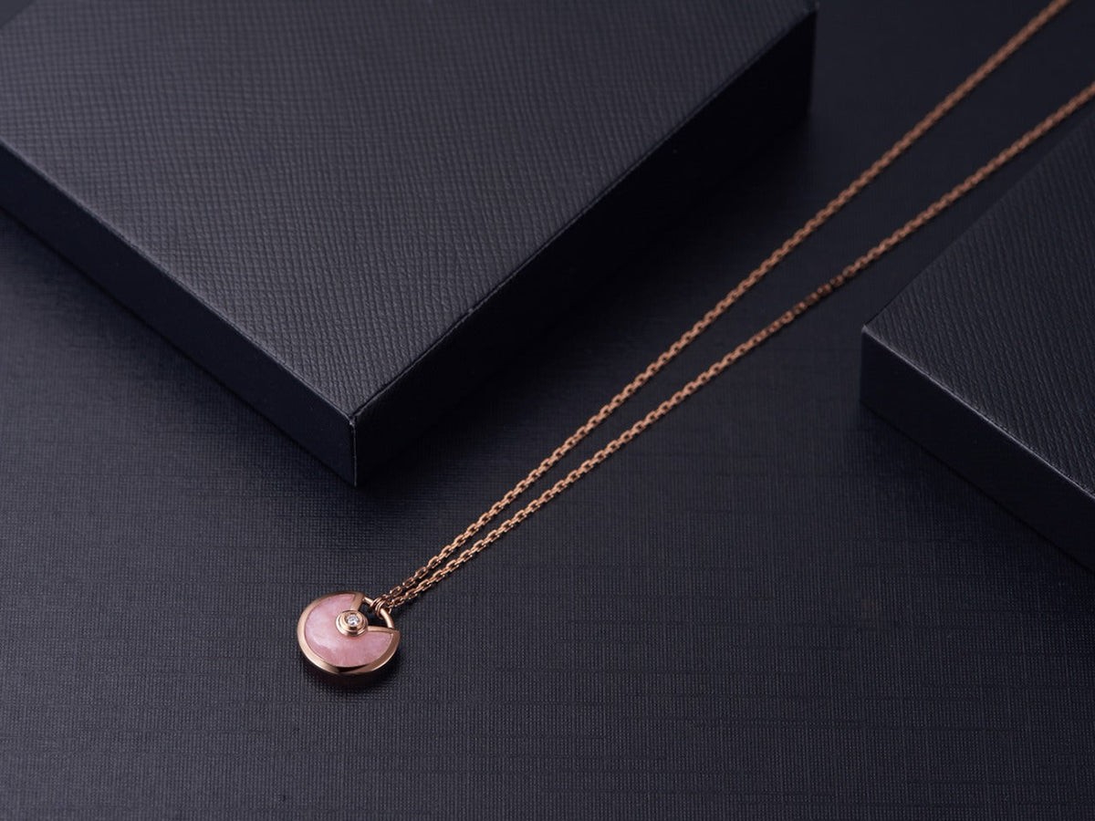 Aura AMULETTE ROSÉGOLD ROSÉ MOP-HALSKETTE