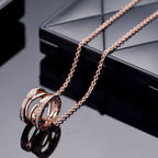 [⭐DORISW]ZERO 1 PINK GOLD DIAMOND OPEN NECKLACE