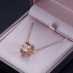 [⭐DORISW]ZERO 1 PINK GOLD DIAMOND OPEN NECKLACE