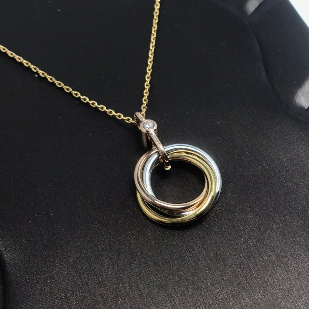 Aura TRINITY SILVER GOLD PINK GOLD NECKLACE