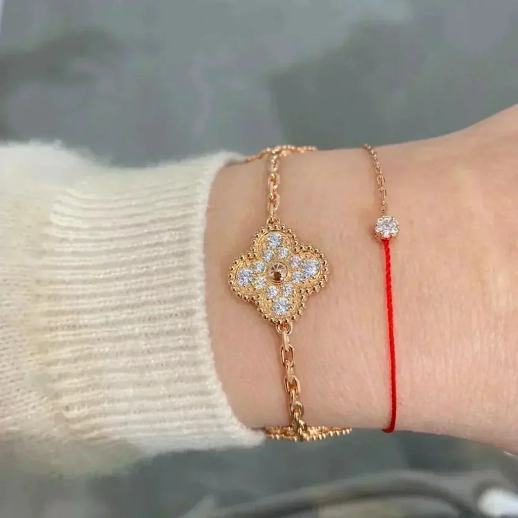 [Aura ] New  CLOVER 5 MOTIF FULL DIAMOND BRACELET COLLECTION