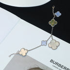 Aura CLOVER BRACELET 5 MOTIFS MOP CHALCEDONY SILVER