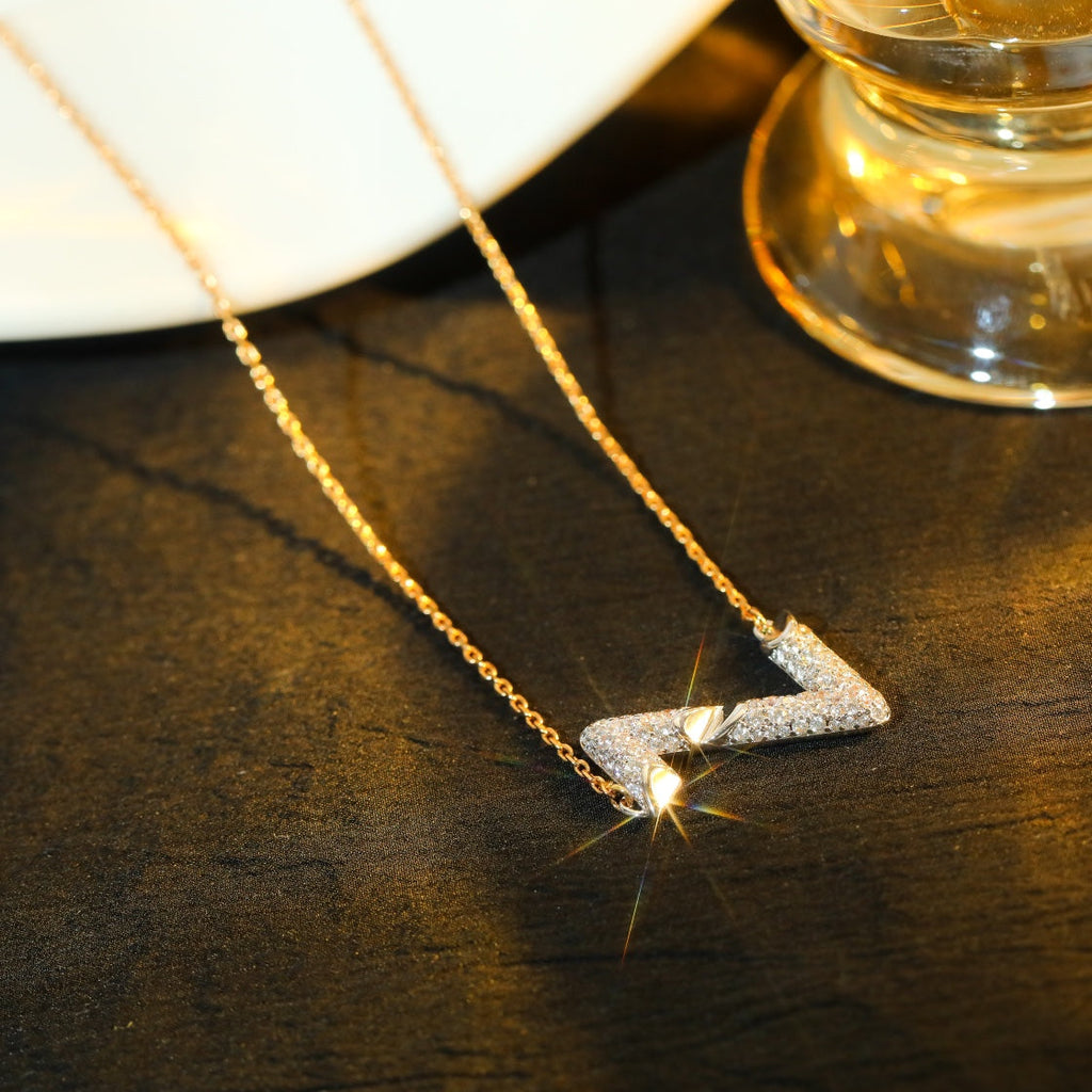 Aura VOLT SILVER DIAMOND PEDANT NECKLACE