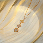 Aura STAR AND SUN DIAMOND PINK GOLD NECKLACE