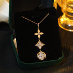Aura STAR AND SUN DIAMOND PINK GOLD NECKLACE